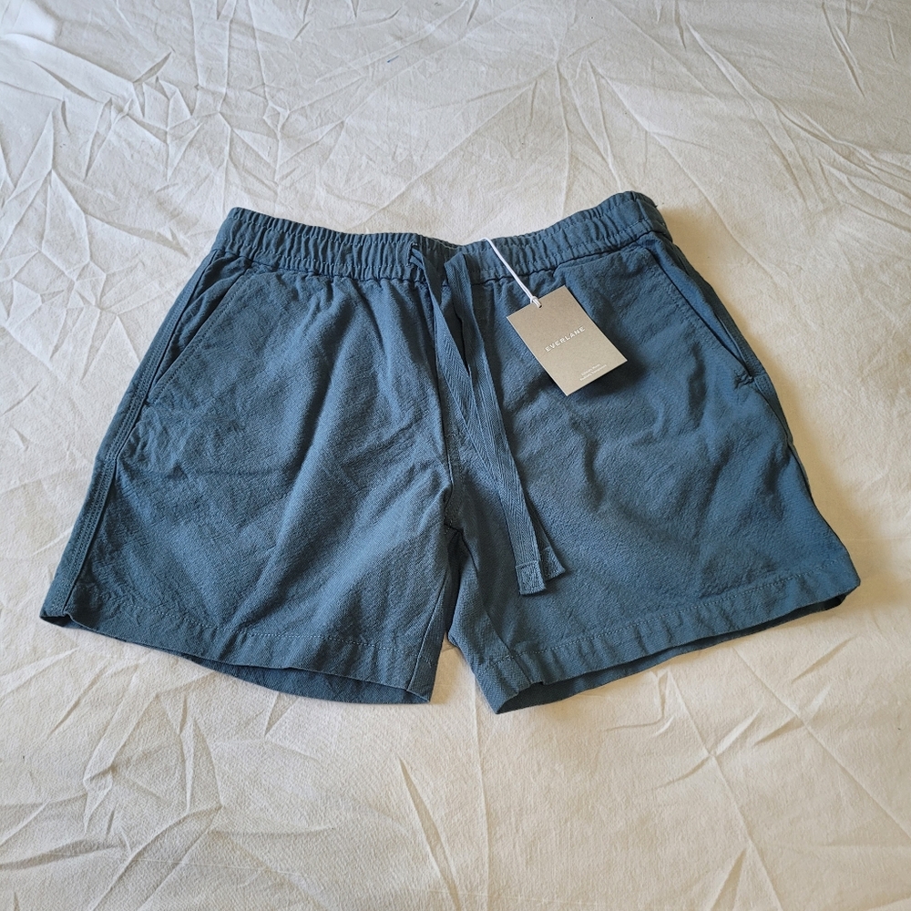 Everlane Pull-On Chino Shorts Slate Blue Mens Medium Organc Cotton 6" Inseam NWT